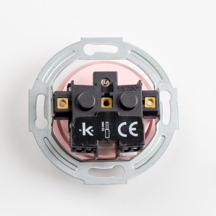 Kliklap - Presa domestica tripla in stile retrò con cornice 230V rosa antico