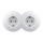 Kliklap - Presa doppia in stile retrò per uso domestico con cornice SCHUKO 230V, bianco neve