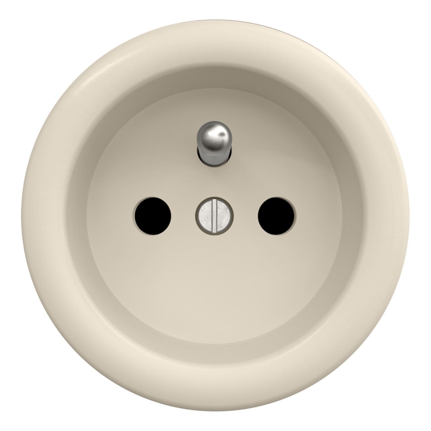 Kliklap - Presa elettrica domestica in stile retrò senza cornice 230V beige