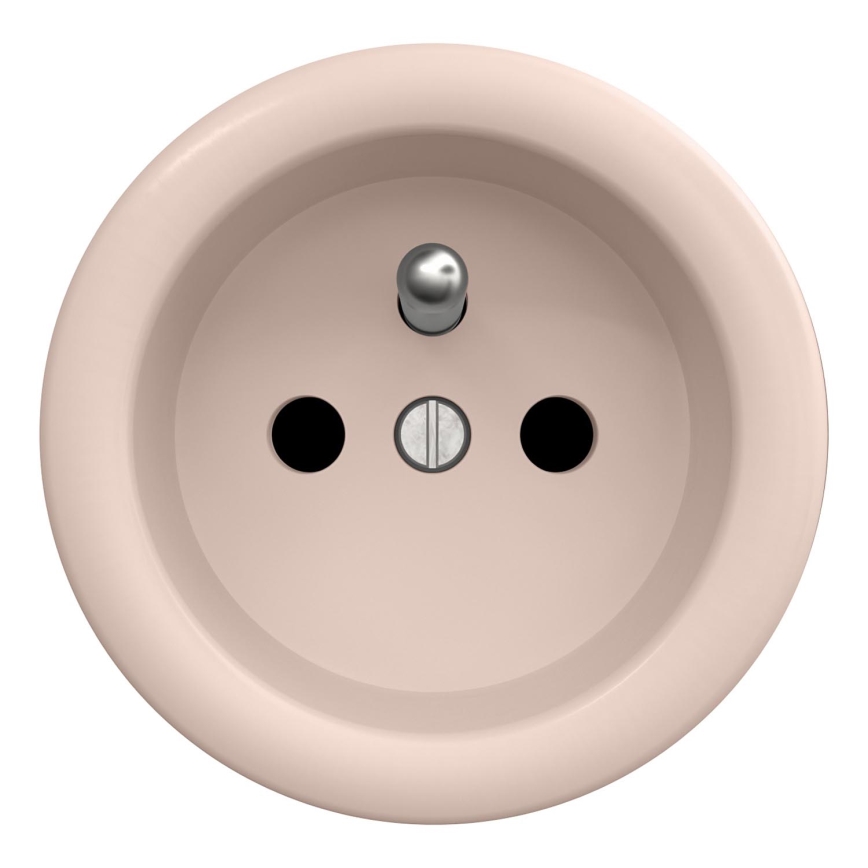 Kliklap - Presa elettrica domestica retrò senza cornice 230V rosa antico