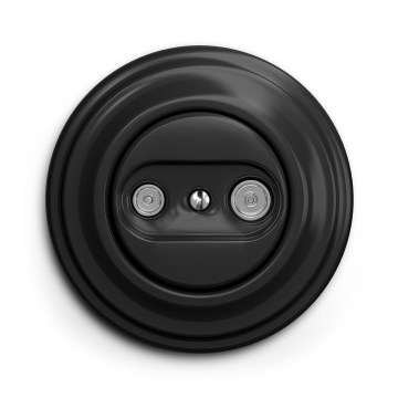 Kliklap - Presa passante TV+R in stile retrò con cornice nera