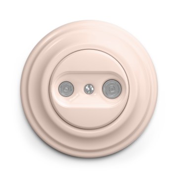 Kliklap - Presa terminale TV+R in stile retrò con cornice rosa antico