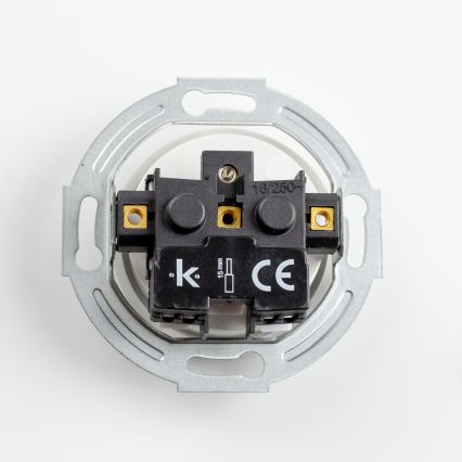 Kliklap - Presa tripla in stile retrò da parete con cornice 230V in ceramica bianca