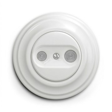 Kliklap - Presa TV+R passante in stile retrò con cornice bianco neve