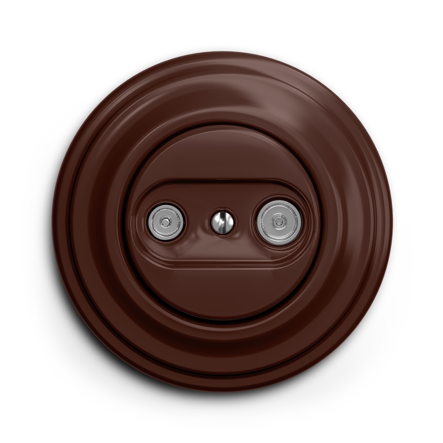 Kliklap - Presa TV+R retrò (terminale) con cornice marrone