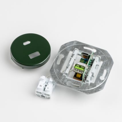 Kliklap - Presa USB A+C in stile retrò con cornice verde