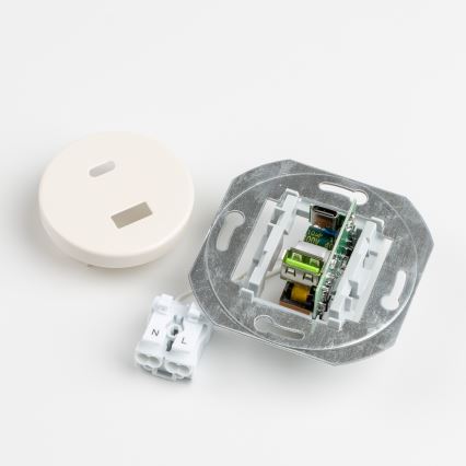 Kliklap - Presa USB A+C retrò con placca beige