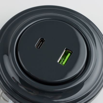 Kliklap - Presa USB Retro A+C con cornice antracite