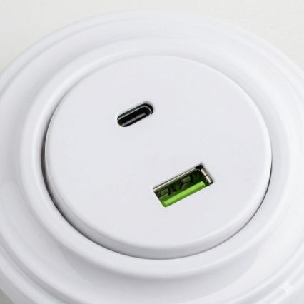 Kliklap - Presa USB retrò A+C con cornice, bianco neve