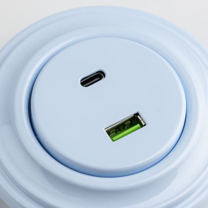 Kliklap - Presa USB retro A+C con cornice blu