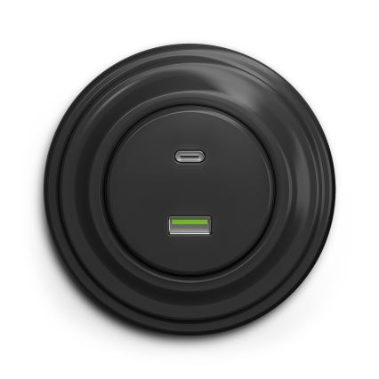 Kliklap - Presa USB vintage A+C antracite