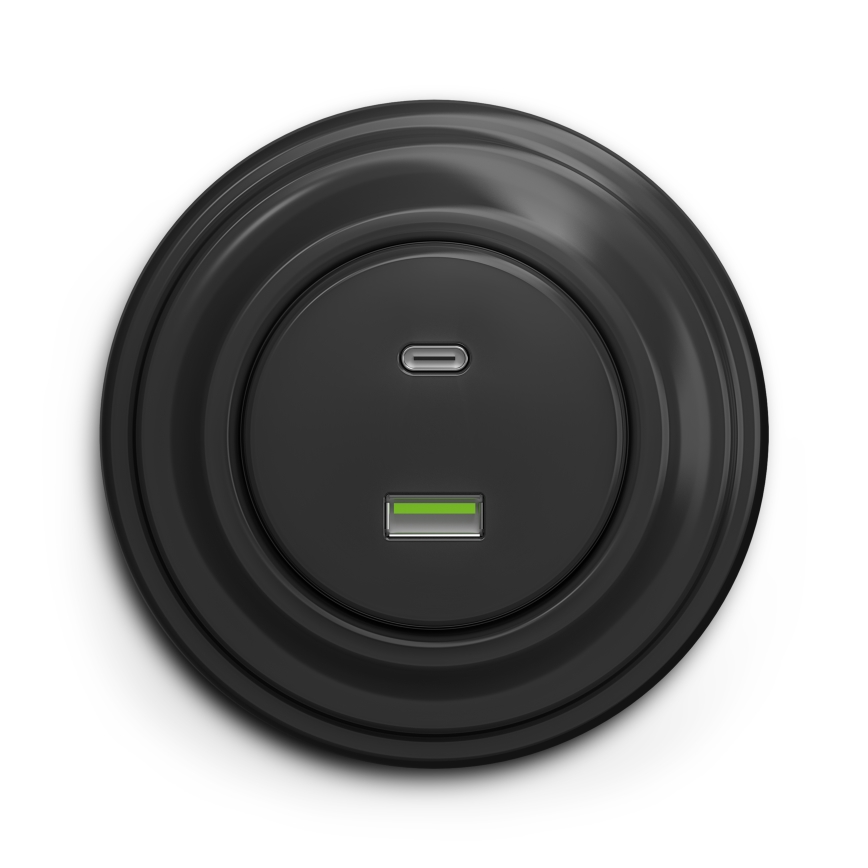 Kliklap - Presa USB vintage A+C antracite