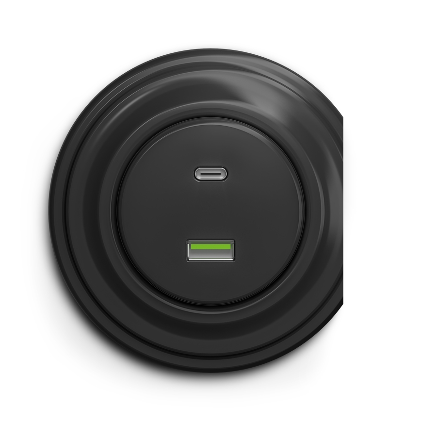 Kliklap - Presa USB vintage A+C antracite