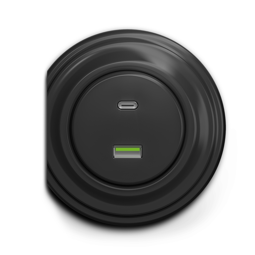 Kliklap - Presa USB vintage A+C antracite
