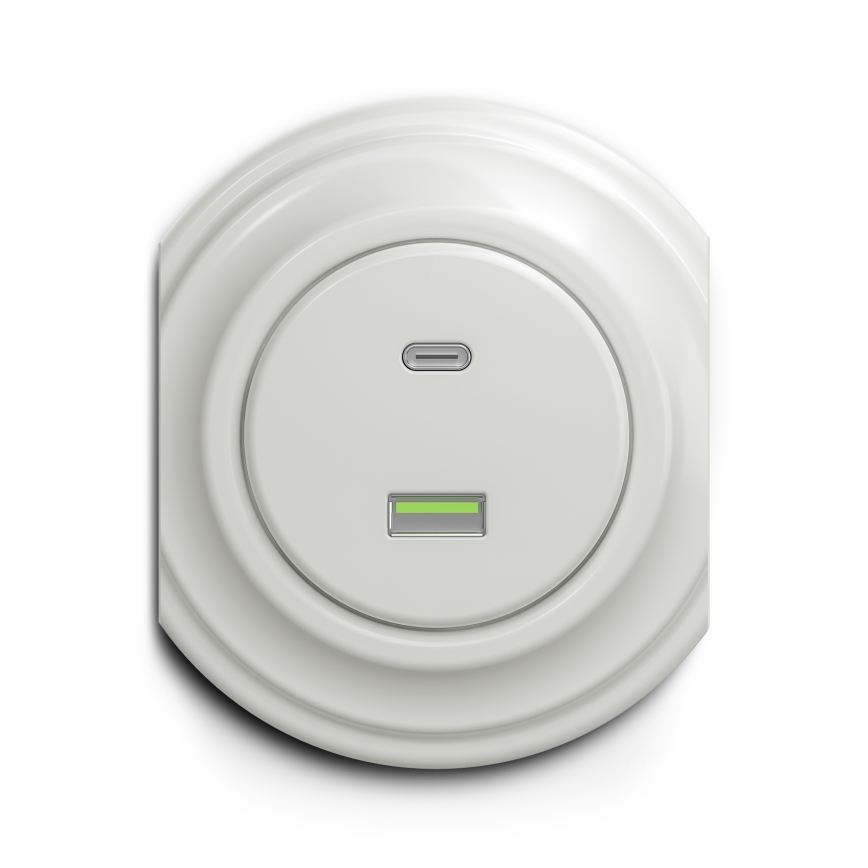 Kliklap - Presa USB vintage A+C bianco