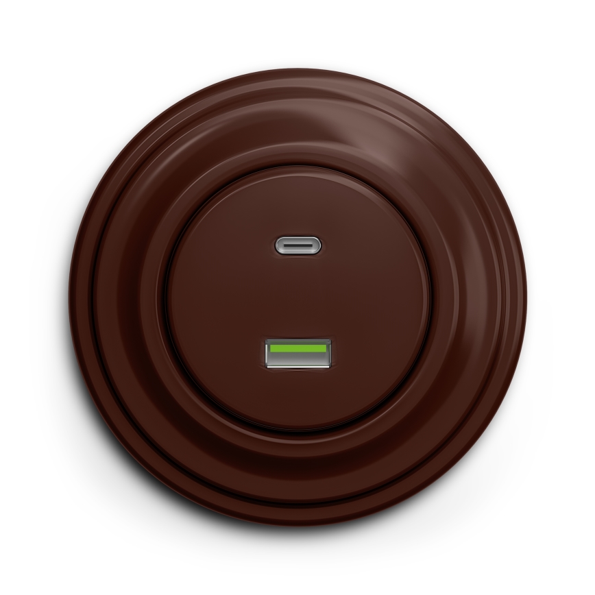 Kliklap - Presa USB vintage A+C marrone