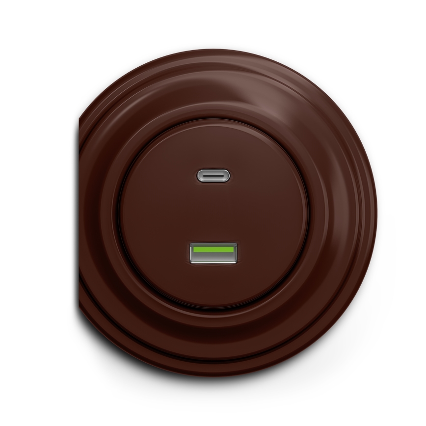 Kliklap - Presa USB vintage A+C marrone