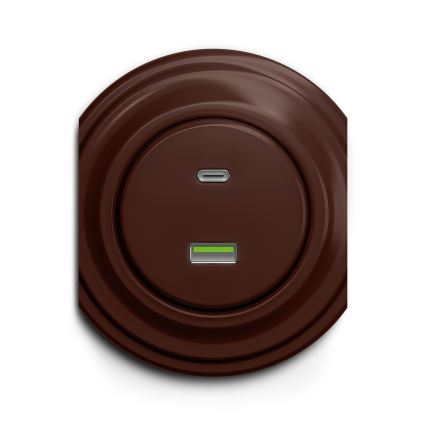 Kliklap - Presa USB vintage A+C marrone