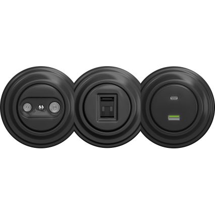 Kliklap - Presa USB vintage A+C senza cornice antracite