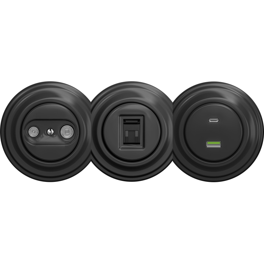 Kliklap - Presa USB vintage A+C senza cornice antracite