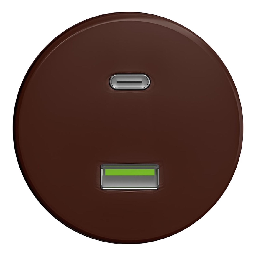 Kliklap - Presa USB vintage A+C senza cornice marrone