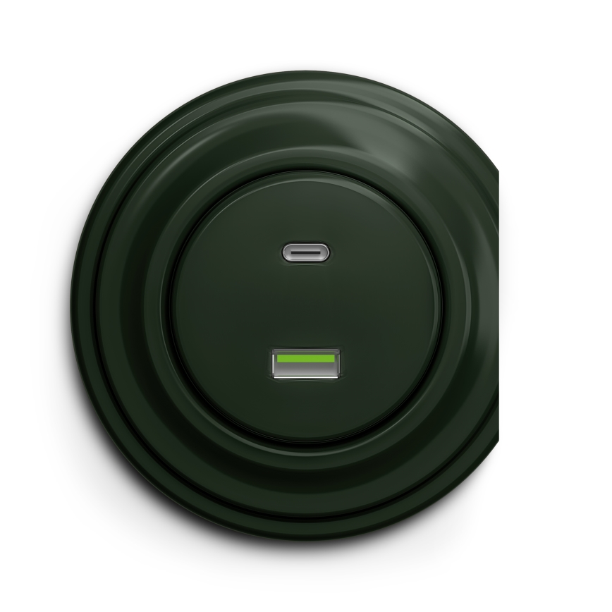 Kliklap - Presa USB vintage A+C verde