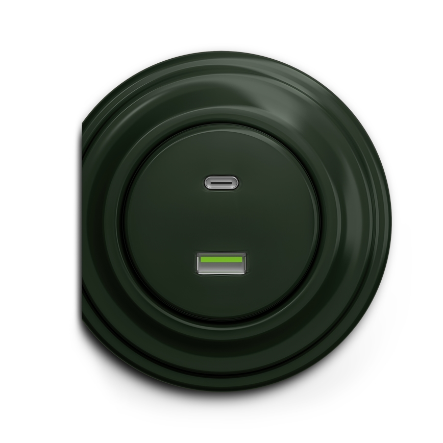 Kliklap - Presa USB vintage A+C verde