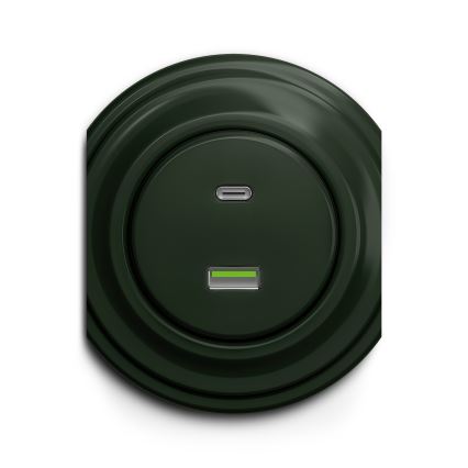 Kliklap - Presa USB vintage A+C verde