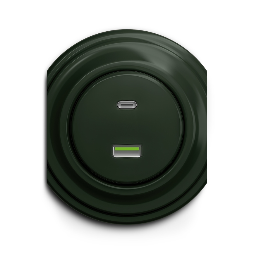 Kliklap - Presa USB vintage A+C verde