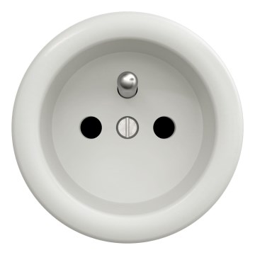 Kliklap - Presa vintage senza cornice 230V bianca