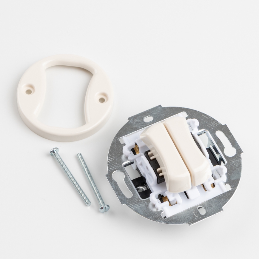 Kliklap - Pulsante doppio in stile retrò senza cornice beige