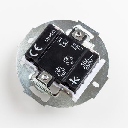 Kliklap - Pulsante doppio retrò senza cornice in ceramica bianca