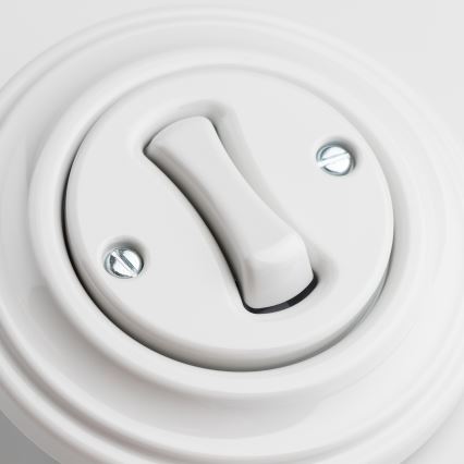 Kliklap - Pulsante retrò con cornice, bianco neve