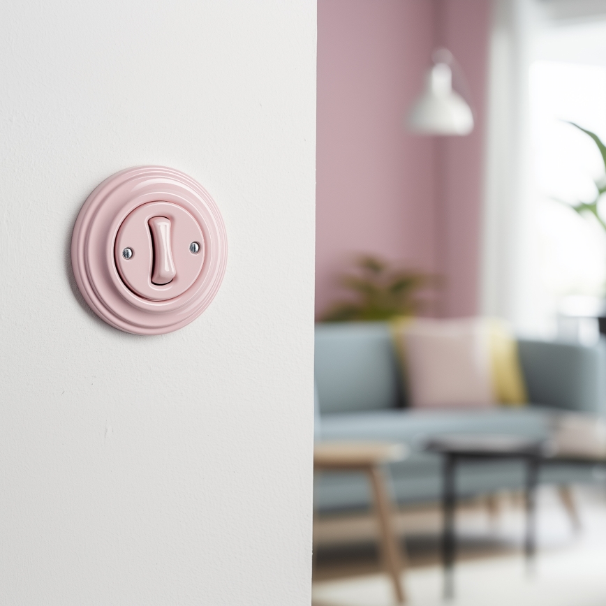 Kliklap - Pulsante retrò con cornice, rosa antico