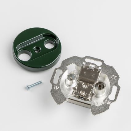 Kliklap - Retro presa TV/FM passante con cornice verde