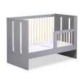 KLUPŚ - Lettino per bambini con barriera PAULINE 120x60 cm pino/grigio