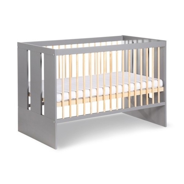 KLUPŚ - Lettino per bambini PAULINE 120x60 cm pino/grigio