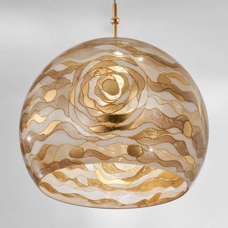 Kolarz 0392.31L.3.Aq.Ch - Lampadario a sospensione con filo LUNA 1xE27/60W/230V 24K oro