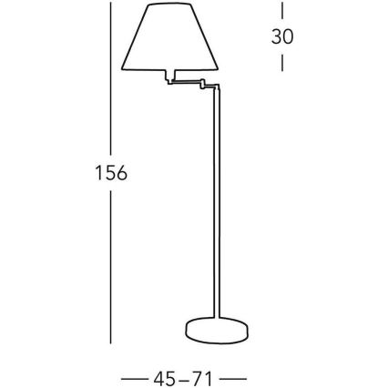 Kolarz 264.41.4 - Lampada da terra HILTON 1x E27/60W/230V