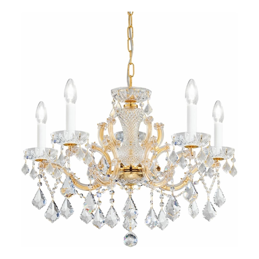 Kolarz 3149.85.3.KoT - Lampadario di cristallo a sospensione con catena MARIA LOUISE 5xE14/40W/230V 24K oro