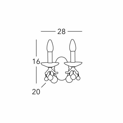 Kolarz 3234.62.3.KoT - Applique in cristallo CARMEN 2xE14/60W/230V oro 24K