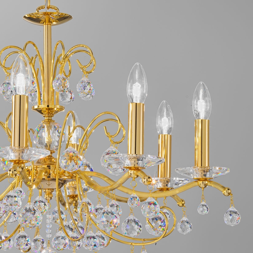Kolarz 3234.88.3.KoT - Lampadario in cristallo a catena CARMEN 8xE14/60W/230V oro 24K