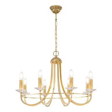 Kolarz 330.88.8C - Lampadario di cristallo a sospensione con catena IMPERIAL 8xE14/60W/230V oro