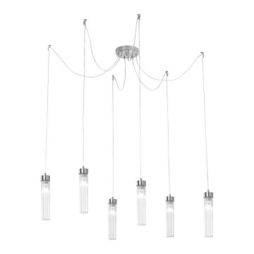 Kolarz 6009.30650 - Lampadario a sospensione con filo RAGGIO 6xE14/25W/230V ragno argento