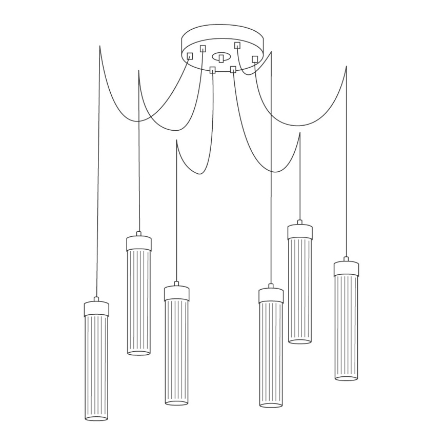 Kolarz 6009.30650 - Lampadario a sospensione con filo RAGGIO 6xE14/25W/230V ragno argento