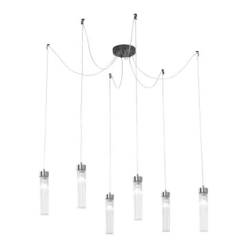 Kolarz 6009.30660 - Lampadario a sospensione con filo RAGGIO 6xE14/25W/230V ragno cromo opaco