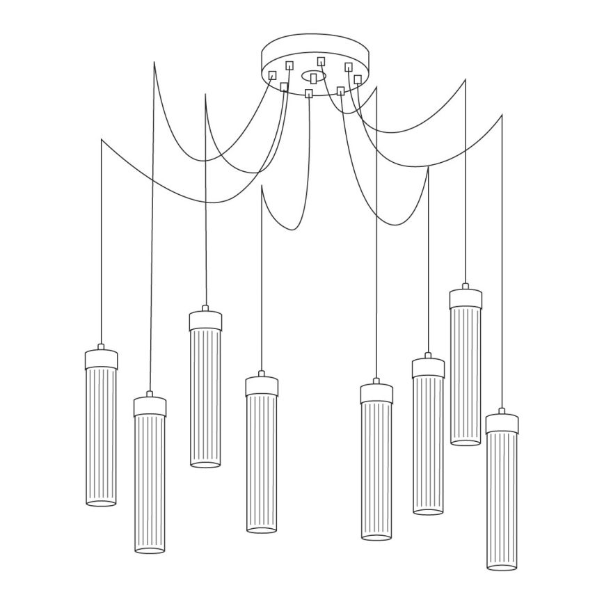 Kolarz 6009.30850 - Lampadario a sospensione con filo RAGGIO 8xE14/25W/230V ragno argento
