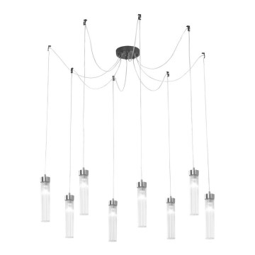 Kolarz 6009.30860 - Lampadario a sospensione con filo RAGGIO 8xE14/25W/230V ragno cromo opaco
