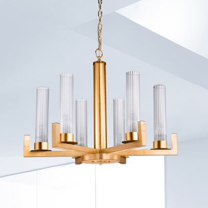 Kolarz 6009.80630 - Lampadario su catena RAGGIO 6xE14/25W/230V 24K oro