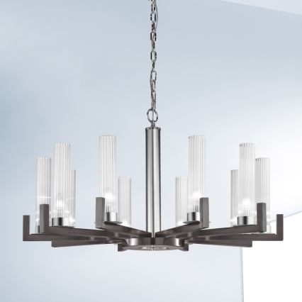 Kolarz 6009.81060 - Lampadario a catena RAGGIO 10xE14/25W/230V cromo opaco